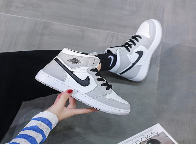 HKTW aj新品女鞋乔1变色龙空军一号休闲板鞋女运动鞋秋冬季莆田情侣鞋涂鸦鸳鸯樱花粉女神紫加绒保暖